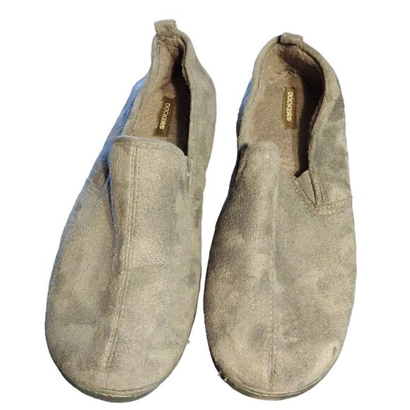 DOCKERS MEN'S GRAY COMFORT ROUND TOE SLIP ON SLIPPERS SIZE 11-12 XL lightly used - Picture 1 of 7